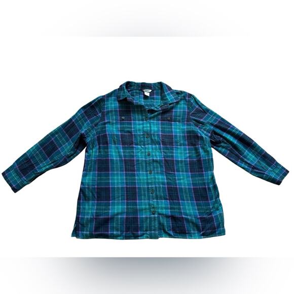 Duluth Trading Women’s Free Swingin plaid Flannel shirt size 1X - Picture 1 of 6